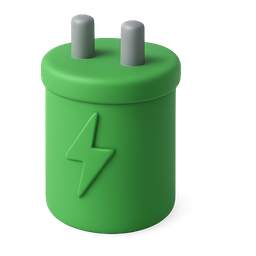 battery, green, 3d