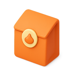 box, 3d, orange