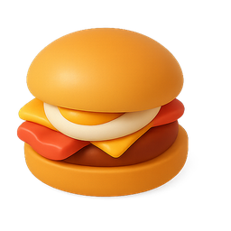 burger, food, 3D