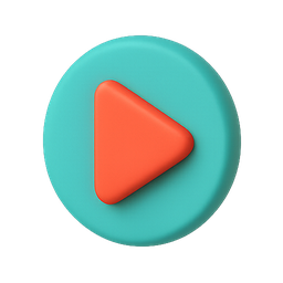play, 3d, button