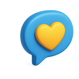 message, heart, chat